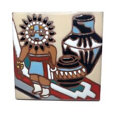 Vtg 1999 Earthtones Art Tile Hopi Kachina 4