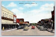 c1930s~Sylacauga Alabama AL~Broadway Ave~Main Street~Vintage Postcard picture