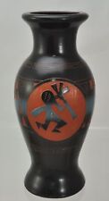 Mitchell Blackhorse Dineh Kokopelli Navaho 10 Inch Pottery Vase Signed picture