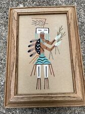 Unique Southwest Native American Sand Art Picture Framed Decor picture