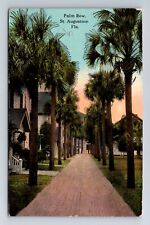 St Augustine FL-Florida, Palm Row, Antique, Vintage c1913 Postcard picture