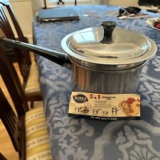 Vtg MCM Aluminum Mirro 5 In 1 Combination Pan Brand new Cool Art Deco Styling picture