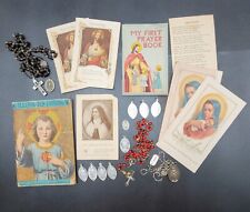 Lot of Pocket Size Vintage Prayer Books Cards Catholic Childs Rosarys Medals picture