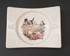 Vintage Hyalyn Hunting Dogs Ash Tray Porcelain Trinket Dish picture