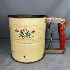 Vintage Androck Hand-I-Sift 3 screen sifter red wood handle cottage core USA  picture