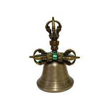 Handmade Bronze Metal Tibetan Ritual Bell and Vajra Dorje Set ws2885 picture