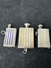 3 Vintage Silver Enamel Striker / Permanent Match Pocket Lighters picture