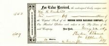 Hudson River Railroad Co. issued to Wm H. Vanderbilt - Stock Certificate - Autog picture