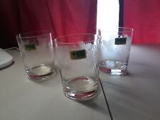 SET of 3 Lausitzer Glas Glass Co. German GDR Crystal Etched Barware DOF Tumbler picture