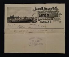 1913 antique JAMES H TOLLES nashua nh LUMBER packing boxes BILLHEAD Quincy St picture