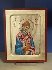 Saint Spyridon -Greek Russian Orthodox Handmade Wooden Cared Icon–8x10 Inches picture