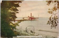 SS 'Ticonderoga' Cliff Haven Wharf Catholic School nr Plattsburg NY Postcard G52 picture