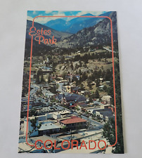 Vintage Postcard Estes Park Colorado Aerial View with Rockies in the Background picture
