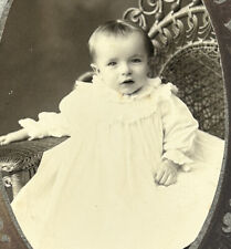 Antique Victorian photograph lovely girl child toddler Dress picture