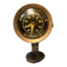 Vintage Fisher-Pierce Co Brass Nautical Miles Meter Stand Mounted picture