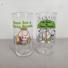 Set of 2 Different Ziggy By Tom Wilson Vintage 1979 Pizza Inn Glasses picture