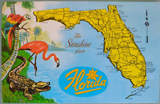 Florida State Map Postcard 