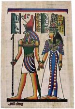 Handmade Egyptian papyrus-Queen Nefertari and G.Horus 8x12” picture
