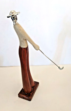 Vintage Stonecast Golf Figurine Sculpture with Aluminum Marta Mikey picture