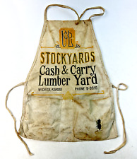 Vintage 1940s Stockyards Cash & Carry Lumber Yard Apron - Wichita, KS picture