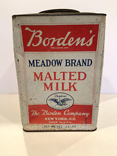 Vintage Borden's Meadow Brand Malted Milk 25 Pound Tin with Eagle Logo picture