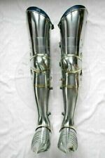 Medieval Steel Full Set Leg Armor Knight Greaves With Shoes Cosplay gift item. picture