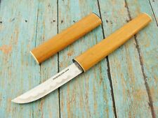 VINTAGE JAPANESE LAMINATED STEEL MINI SAMURAI SWORD KNIFE SET JAPAN SUSHI KNIVES picture