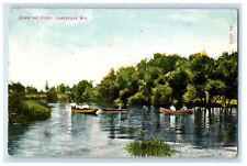 1908 Down The River Janesville Wisconsin WI Antique Posted Postcard picture