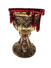 Bath & Body Works Gold Blood Drip Chalice 3 Wick Halloween 2023 Candle Holder picture