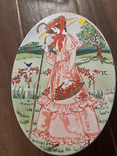 Vintage Valley Brook Farms Gift Assortment Tin Shepherdess Graphic Picnic Tin  picture