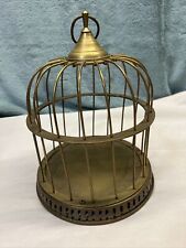 Vintage Brass Decorative Bird Cage 10” tall. Cage is 7” high x 7” diameter. picture
