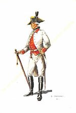 Illustration J.Demart Militaria Belgium Regiment Claude Of Lead Officer 1770 picture