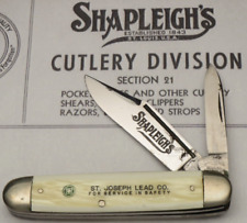 Antique SHAPLEIGH HARDWARE Pre-WWII Two-Blade Equal End Jack Knife Nice Etched picture