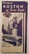 Vintage Historic Boston @ First Sight brochure; 1950’s;  Gray Line;  picture