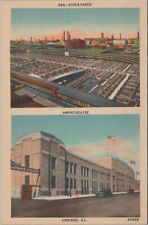 c1940s Chicago Illinois stockyards amphitheatre aerial linen postcard C243 picture