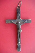 18th CENTURY OLD ANTIQUE ITALY VATICAN RARE HOLY STERLING SILVER CROSS CRUCIFIX picture