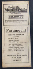 early 1920's  Colorado road  map Paramount oil  gas Denver picture