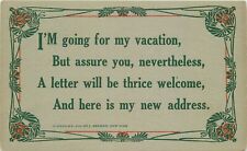 Postcard Arts & Crafts Vacation saying 1911 Herman 23-10289 picture