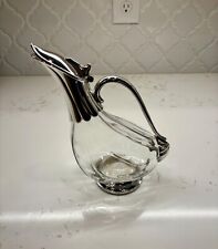 Vintage Silver Plated Glass Duck Goose Shaped Wine Decanter picture