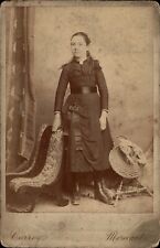 Teenage Girl Studio Setting Cabinet Card W.Currey Morecambe Photograph (583) picture