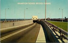 Hampton Roads Bridge Tunnel Norfolk Newport Virginia VA Postcard UNP VTG Mirro picture