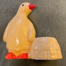 Vintage Brush McCoy Penguin & Igloo Planter, 1950s, Yellow, Excellent Condition picture