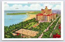 c1920s Edgewater Beach Hotel Tennis Courts Aerial View Chicago IL Vtg Postcard picture