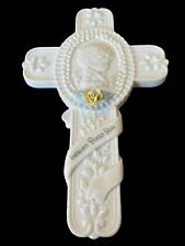 Precious Moments Porcelain Cross 1996 Heaven Bless You My Christening Day Enesco picture