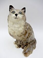 VINTAGE PERSIAN GRAY CERAMIC CAT FIGURINE BY BESWICK POTTERY ~ MADE IN ENGLAND picture