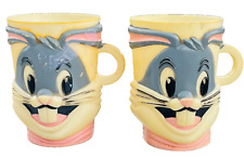 1977 Bugs Bunny Pair of Matching Childs Plastic Drinking Cups Mugs Cartoons picture