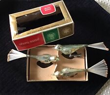 Vintage Glass Clip On Bird(3)Christmas Ornament Spun Tail SHINY BRITE picture