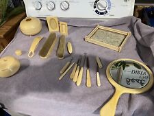 Vintage French Celluloid Ivory 19pc Vanity Set picture
