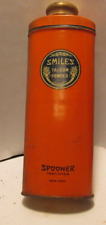 vintage tin Smiles Talcum Powder Spooner Perfumer New York  6