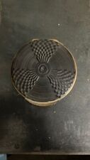 Antique 19c Gutta Percha Round Hinged Box RARE 1”H X 8.5” Diameter  Weave Design picture
